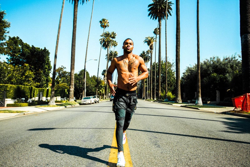Chase Weber running outside