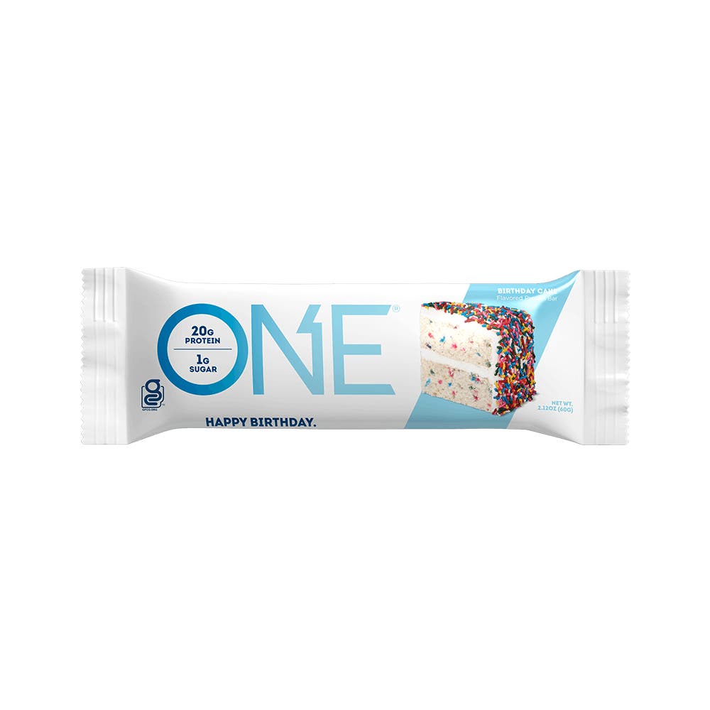 ONE BARS Birthday Cake Flavored Protein Bar, 2.12 oz - Front of Package