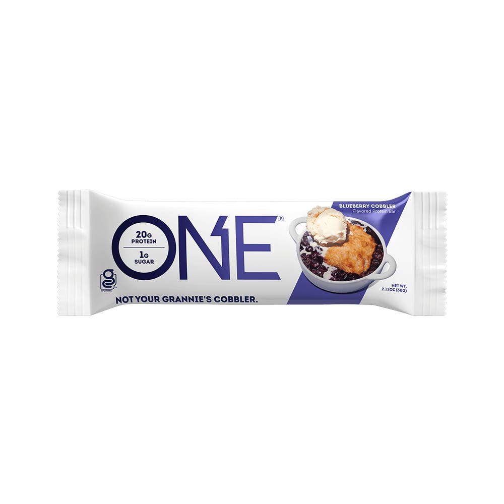 ONE BARS Blueberry Cobbler Flavored Protein Bar, 2.12 oz - Front of Package