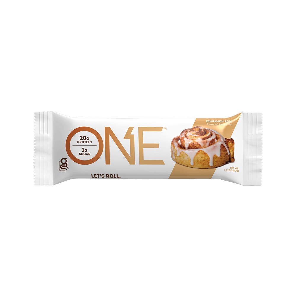 ONE BARS Cinnamon Roll Flavored Protein Bar, 2.12 oz - Front of Package