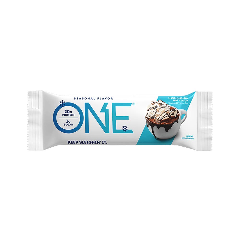 ONE BARS Marshmallow Hot Cocoa Flavored Protein Bar, 2.12 oz - Front of Package