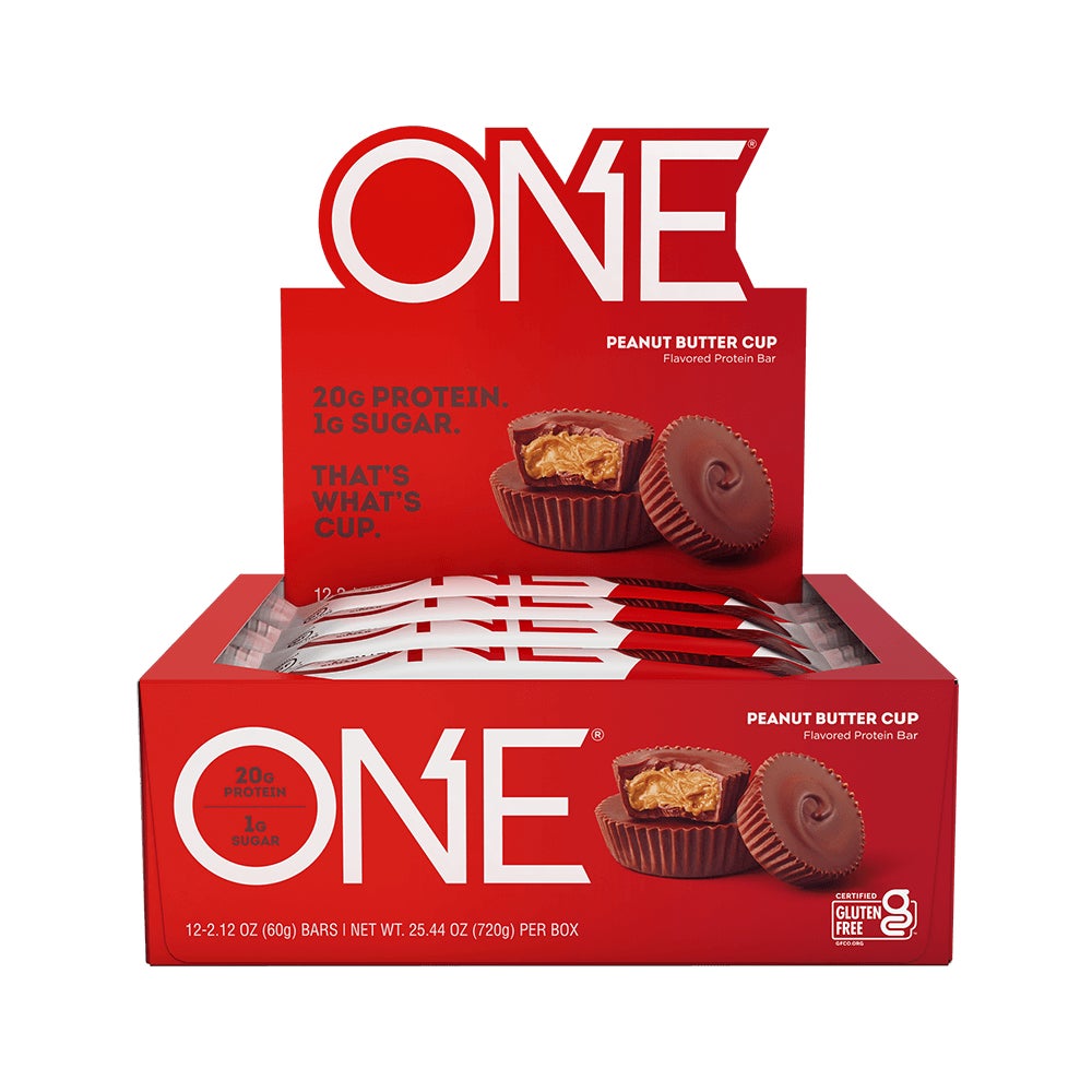 ONE BARS Peanut Butter Cup Flavored Protein Bars, 2.12 oz, 12 count box
