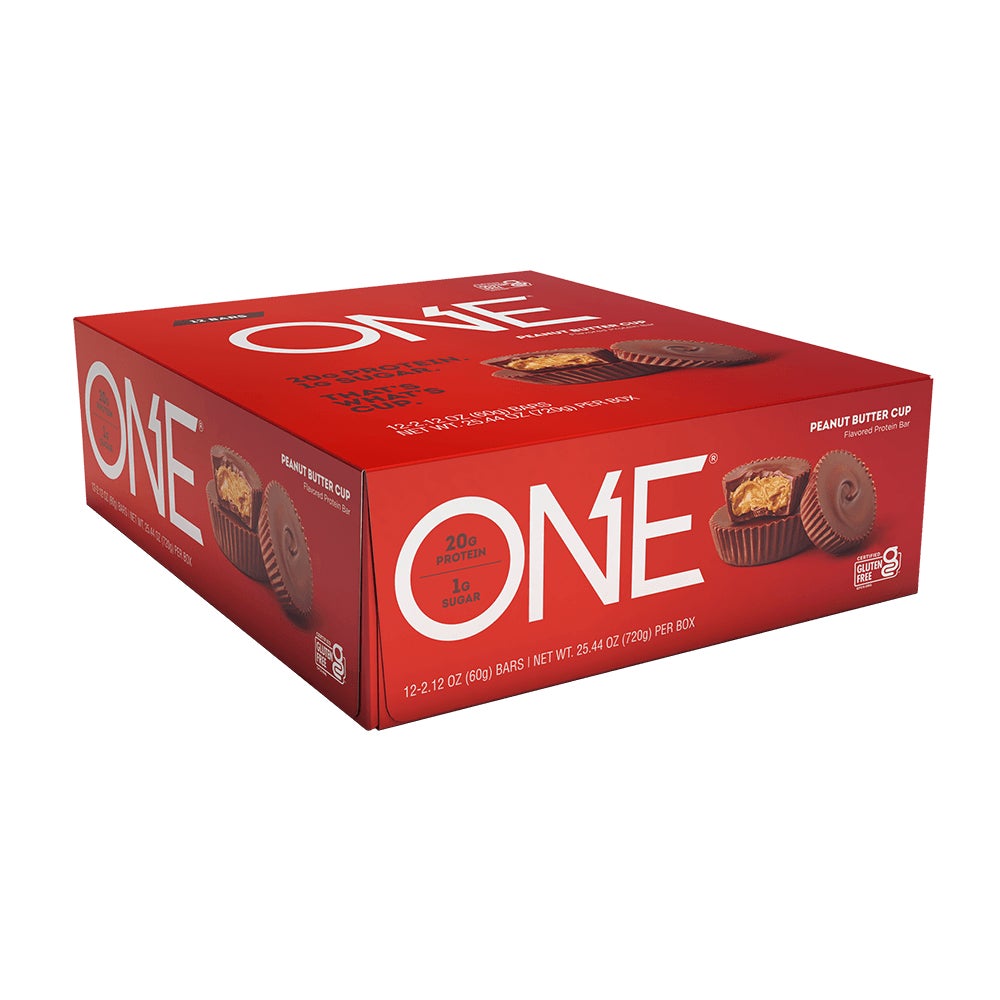 ONE BARS Peanut Butter Cup Flavored Protein Bars, 2.12 oz, 12 count box