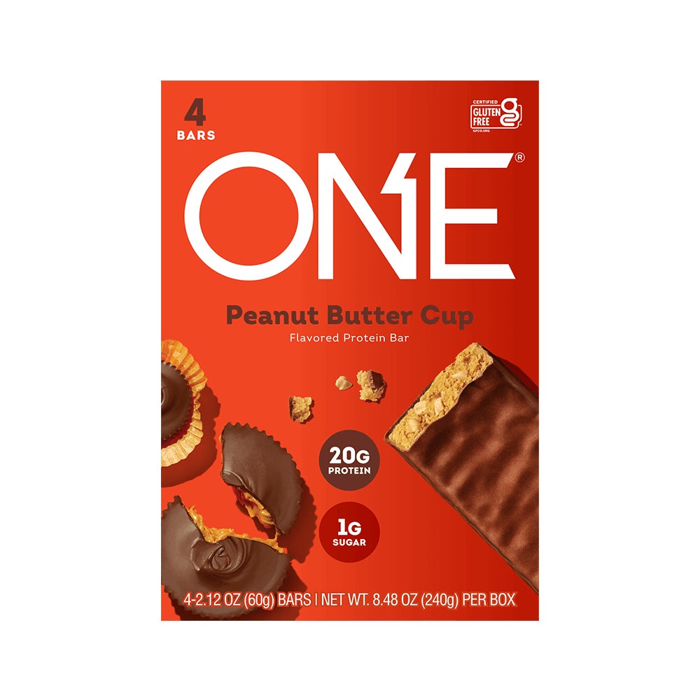 ONE BARS Peanut Butter Cup Flavored Protein Bars, 2.12 oz, 4 count box