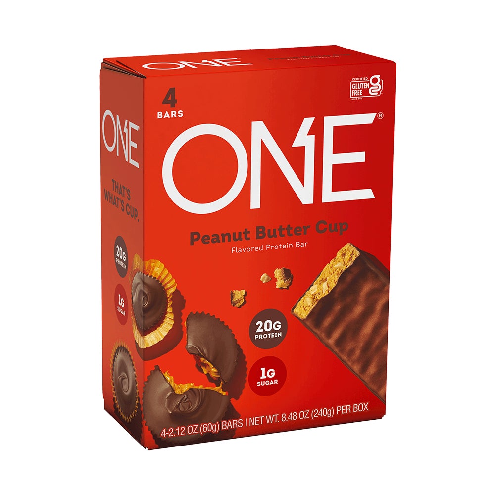 ONE BARS Peanut Butter Cup Flavored Protein Bars, 2.12 oz, 4 count box