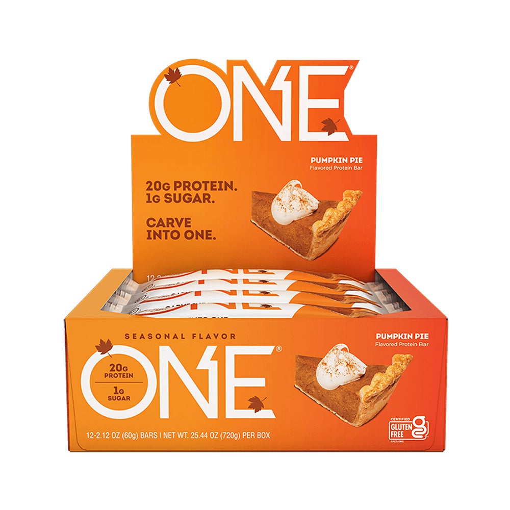ONE BARS Pumpkin Pie Flavored Protein Bars, 2.12 oz, 12 count box