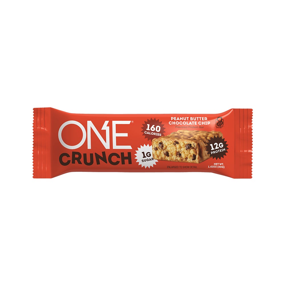ONE CRUNCH Peanut Butter Chocolate Chip Flavored Protein Bar, 1.41 oz