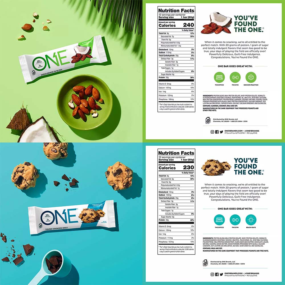 ONE BARS Sampler Variety Pack Flavored Protein Bars, 2.12 oz, 8 count box